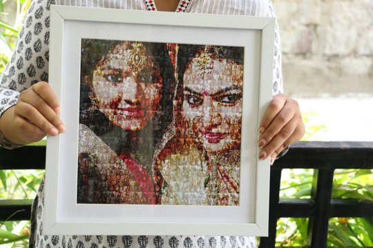 Mosaic photo frame gift for wife